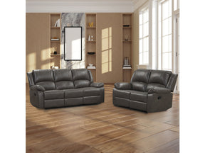 Letha Gray PU Leather Sofa & Loveseat - Ornate Home