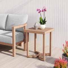 Leto Brown Outdoor Side Table - Ornate Home