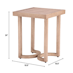 Leto Brown Outdoor Side Table - Ornate Home