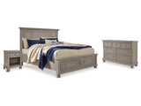 Lettner California King Panel Storage Bedroom Set with Dresser and Nightstand - Ornate Home