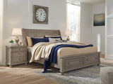 Lettner King Sleigh Bed with 2 Storage Drawers (Online Special Price) - Ornate Home