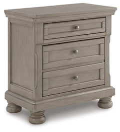 Lettner Light Gray California King Panel Bed and 2 Nightstands - Ornate Home