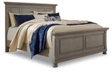 Lettner Light Gray California King Panel Bedroom Set with Dresser, Chest and 2 Nightstands (Online Special Price) - Ornate Home