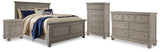 Lettner Light Gray California King Panel Bedroom Set with Dresser, Chest and 2 Nightstands - Ornate Home