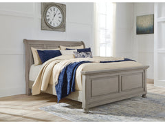 Lettner Light Gray California King Sleigh Bed - Ornate Home