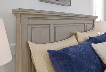 Lettner Light Gray California King Sleigh Bed with 2 Storage Drawers - Ornate Home
