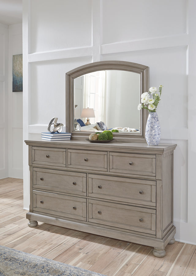 Lettner Light Gray Dresser and Mirror - Ornate Home