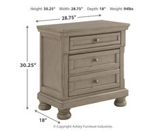 Lettner Light Gray King Panel Bed, Chest and 2 Nightstands - Ornate Home