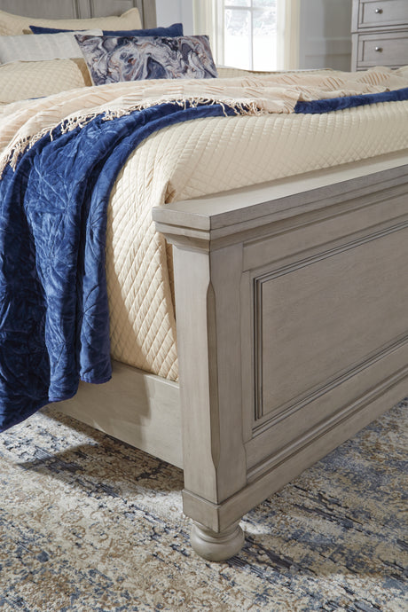 Lettner Light Gray King Panel Bed - Ornate Home