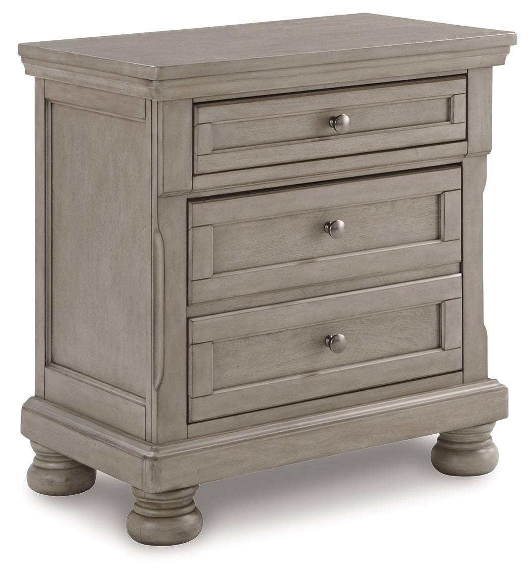 Lettner Light Gray King Panel Bedroom Set with Dresser, Mirror, Chest and 2 Nightstands (Online Special Price) - Ornate Home