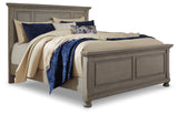 Lettner Light Gray King Panel Bedroom Set with Dresser, Mirror and 2 Nightstands - Ornate Home