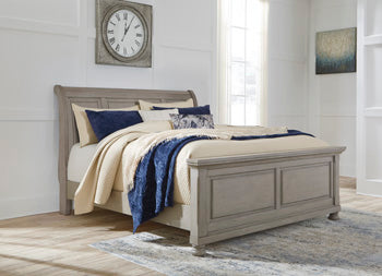 Lettner Light Gray King Sleigh Bed (Online Special Price) - Ornate Home