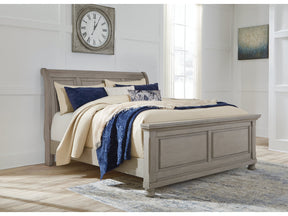Lettner Light Gray King Sleigh Bed - Ornate Home