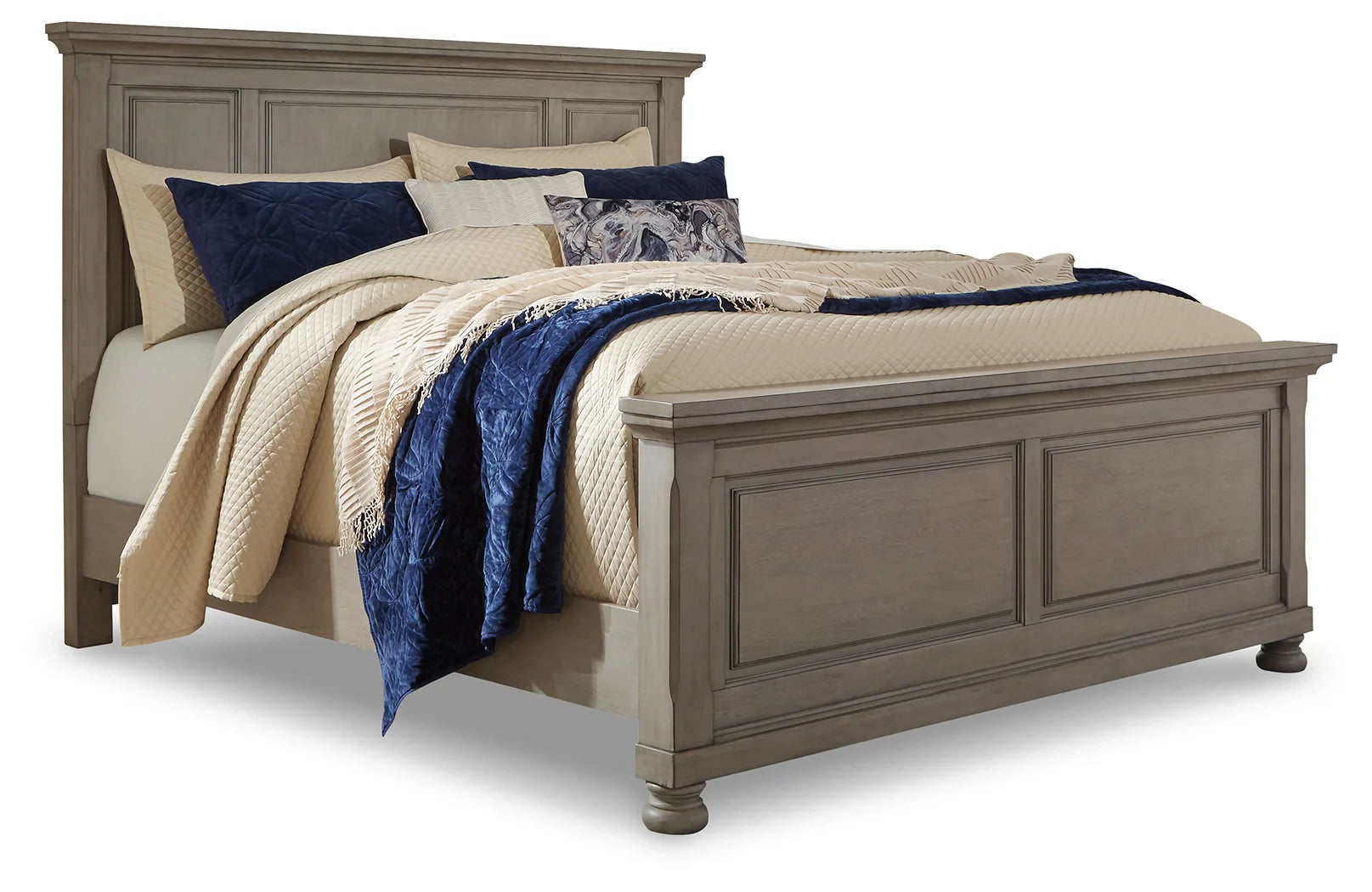 Lettner Light Gray Queen Panel Bedroom Set with Dresser and Mirror (Online Special Price) - Ornate Home