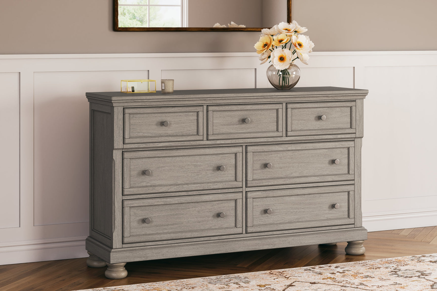Lettner Light Gray Queen Panel Bedroom Set with Dresser, and Nightstand (Online Special Price) - Ornate Home