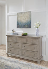 Lettner Light Gray Queen Panel Bedroom Set with Dresser, and Nightstand (Online Special Price) - Ornate Home