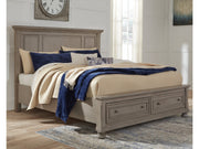 Lettner Light Gray Queen Panel Storage Bed (Online Special Price) - Ornate Home