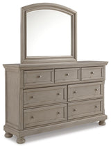 Lettner Light Gray Queen Sleigh Storage Bed, Dresser and Mirror - Ornate Home