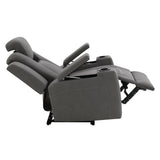Leuco Gray Power Motion Recliner w/Cup Holder, Control, LED & Power Headrest - Ornate Home