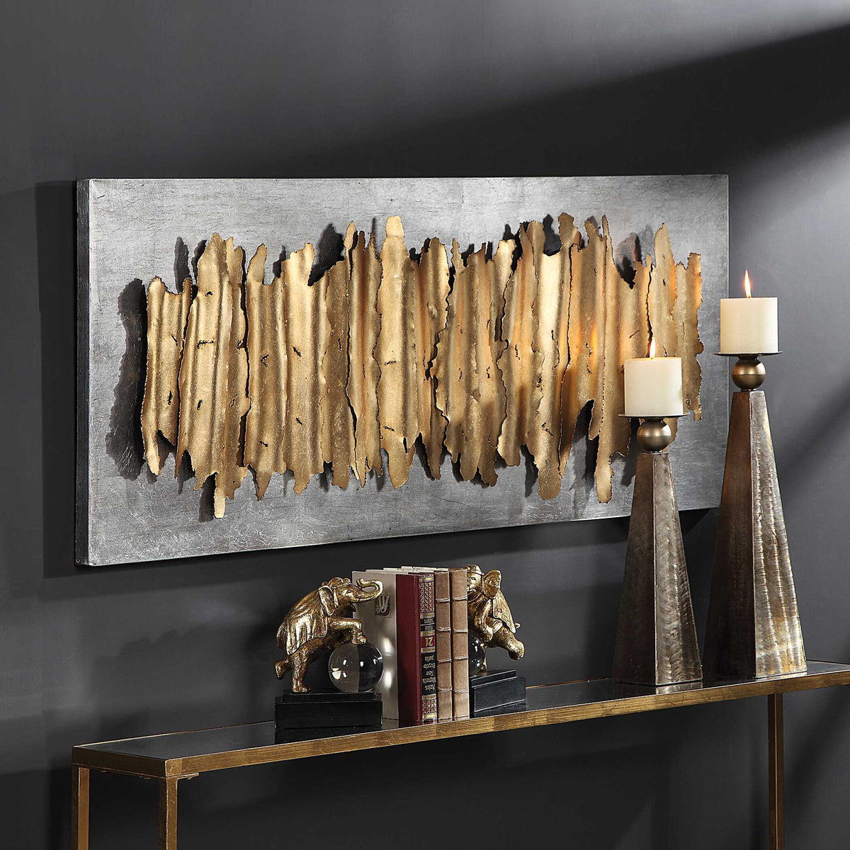 Lev Gold Metal Wall Decor - Ornate Home