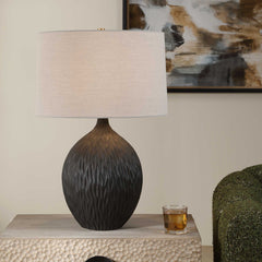 Levee Satin Black Table Lamp - Ornate Home