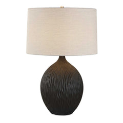 Levee Satin Black Table Lamp - Ornate Home