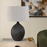 Levee Satin Black Table Lamp - Ornate Home