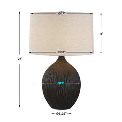 Levee Satin Black Table Lamp - Ornate Home