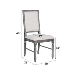 Leventis Cream Linen & Weathered Gray Side Chair (Set of 2) - Ornate Home