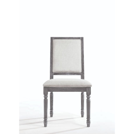 Leventis Cream Linen & Weathered Gray Side Chair (Set of 2) - Ornate Home