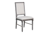 Leventis Cream Linen & Weathered Gray Side Chair (Set of 2) - Ornate Home