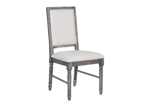 Leventis Cream Linen & Weathered Gray Side Chair (Set of 2) - Ornate Home