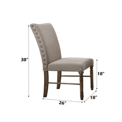 Leventis Cream Linen & Weathered Oak Side Chair (Set of 2) - Ornate Home