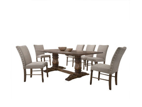 Leventis Cream Linen & Weathered Oak Side Chair (Set of 2) - Ornate Home