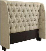 Levi Toast Linen California King Wingback Upholstered Headboard - Ornate Home