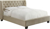 Levi Toast Linen Full Tufted Platform Bed - Ornate Home