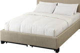 Levi Toast Linen King Tufted Storage Bed - Ornate Home