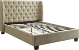 Levi Toast Linen Queen Tufted Platform Bed - Ornate Home