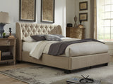 Levi Toast Linen Queen Tufted Storage Bed - Ornate Home