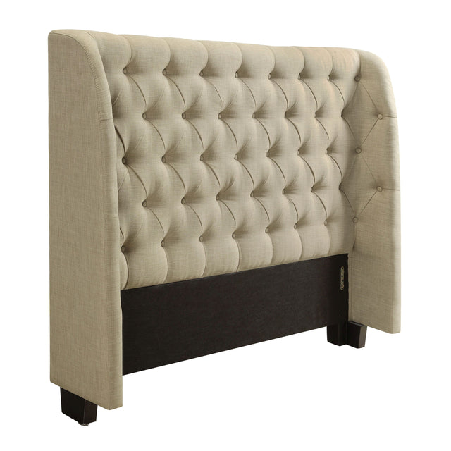 Levi Toast Linen Queen Wingback Upholstered Headboard - Ornate Home