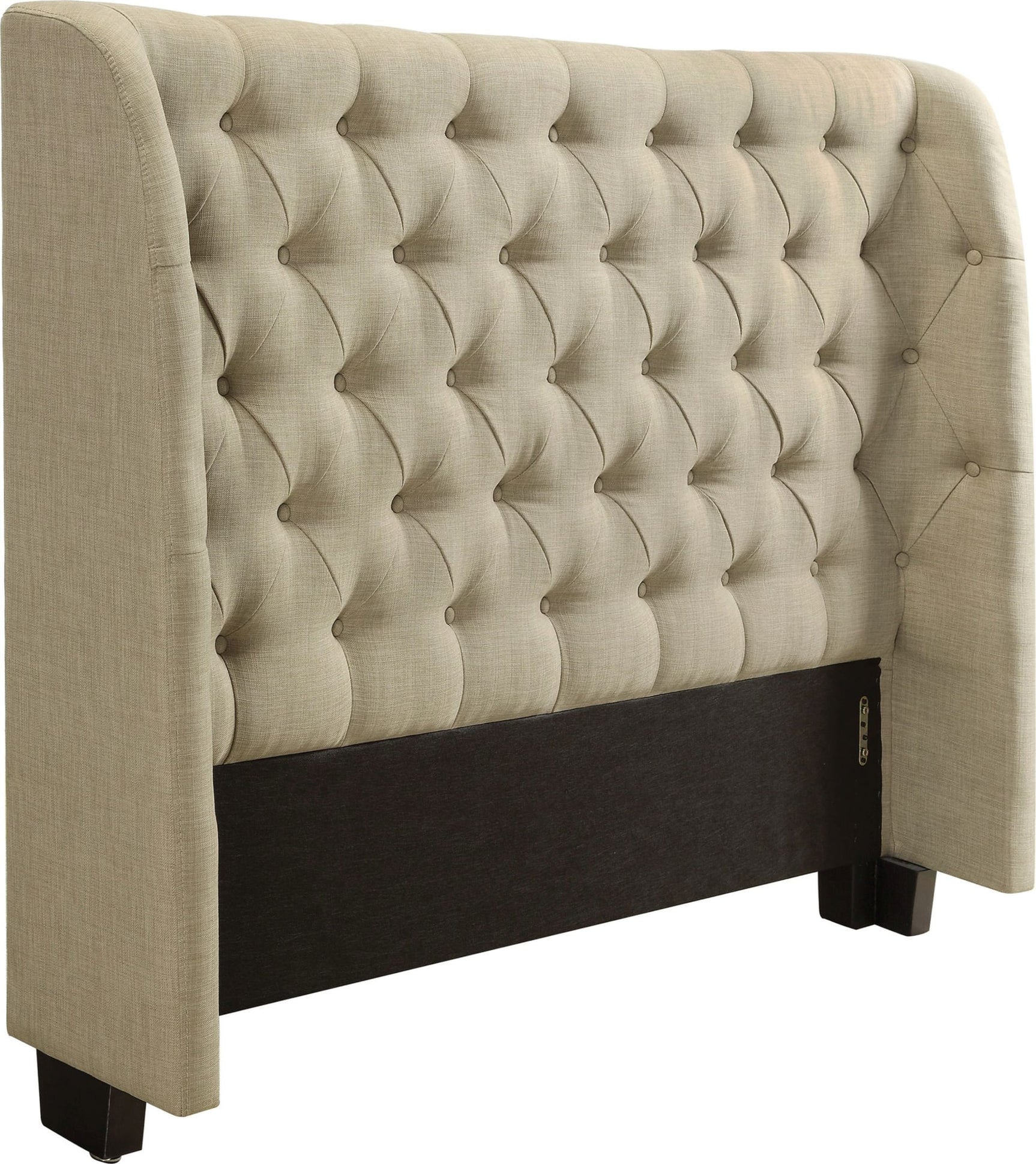 Levi Toast Linen Queen Wingback Upholstered Headboard - Ornate Home