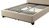 Levi Tufted Footboard Storage Bed in Toast Linen (88"W) - Ornate Home