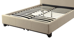 Levi Tufted Footboard Storage Bed in Toast Linen (88"W) - Ornate Home