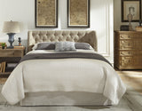 Levi Tufted Footboard Storage Bed in Toast Linen - Ornate Home
