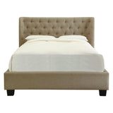 Levi Tufted Platform Bed in Toast Linen - Ornate Home