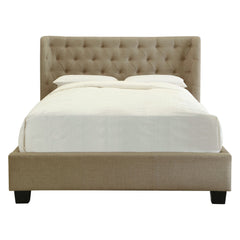 Levi Tufted Platform Bed in Toast Linen - Ornate Home