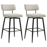 Levine Cream Fabric Upholstered Swivel Bar Chair (Set Of 2) - Ornate Home