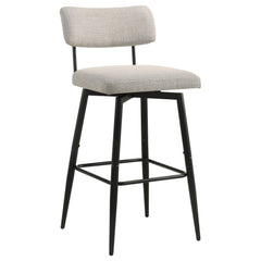 Levine Cream Fabric Upholstered Swivel Bar Chair (Set Of 2) - Ornate Home