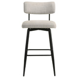Levine Cream Fabric Upholstered Swivel Bar Chair (Set Of 2) - Ornate Home