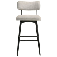 Levine Cream Fabric Upholstered Swivel Bar Chair (Set Of 2) - Ornate Home